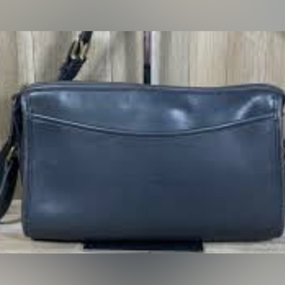 Coach Navy Blue Vintage Leather Shoulder Bag Gem